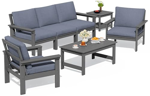 SERWALL HDPE outdoor sectional sofa set for a patio conversation area.