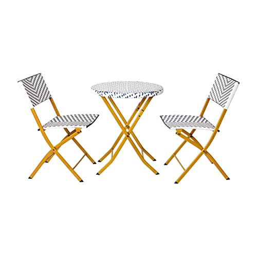 Outdoor bistro set for rental, restaurant, and frequent-use patio furniture planning.