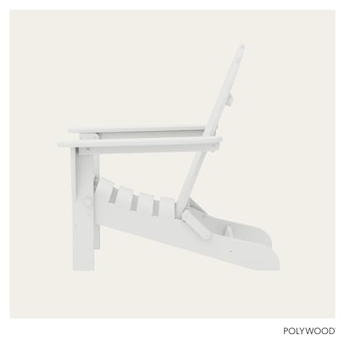 POLYWOOD AD5030WH Classic Folding Adirondack Chair, White 35.7 x 29 x 35.7 inches