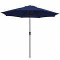 JEAREY 9FT Outdoor Patio Umbrella,Market Table Umbrella with 8 Fiberglass Ribs, Pool Umbrella with Tilt and Crank, UV Protection Lightweight & Wind-Resistant for Lawn, Garden, Deck and Backyard, Navy