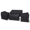 STARTWO Patio Furniture Covers 4 Piece Set, Heavy Duty Waterproof Outdoor Furniture Cover 420D for Rattan Wicker Conversation Set, Black