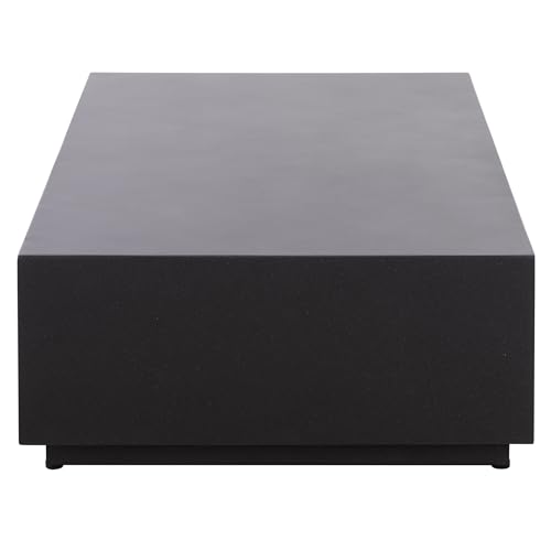 SAFAVIEH Outdoor - Tina Rectangle Coffee Table - Black - Fully Assembled - Weather Resistant - Ideal for Deck, Patio, Backyard, 39.4" W x 23.6" D x 10.6" H (PAT6212A)