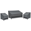 Loriano 3-Piece Patio Furniture Chair Covers Set, Outdoor 600D Heavy-Duty Waterproof, Fits 3 Seater Sofa 79"x35"x33"& 2 Chairs 33"x35"x33", All-Weather Windproof Protection for Deck, Backyard (Gray)
