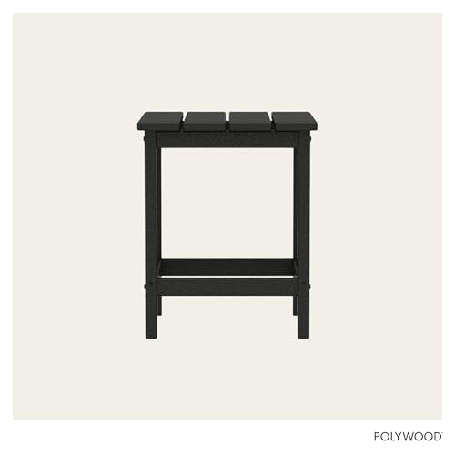POLYWOOD Long Island 18" Side Table, Black