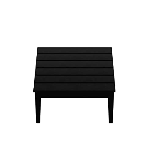 WestinTrends Ashore Outdoor Coffee Table, 32 Inch All Weather Poly Lumber Adirondack Patio Coffee Table Square Low Table, Black