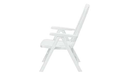 KETTLER Sieger White Resin Lawn Chair, Premium German Made Folding Armchair, Outdoor Patio Furniture 4-Position Folding Chair