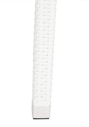 SAFAVIEH Outdoor - Kelda Set of 2 White Faux Wicker Arm Chairs, Stackable Patio Dining Chairs with Aluminum Frame, Fully Assembled Outdoor Seating (PAT4004D-SET2)