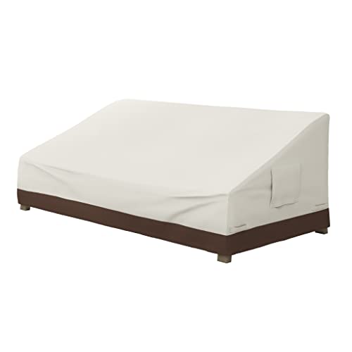 Amazon Basics 3 Seater Outdoor Sofa and Patio Furniture Cover, Waterproof, Anti-UV, Polyester, 78" x 38" x 29", Beige/Tan