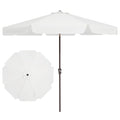JEAREY 9 FT Patio Umbrella Outdoor, Table Umbrellas Market Umbrella w/Push Button Tilt/Crank, 8 Sturdy Ribs(Cream White)