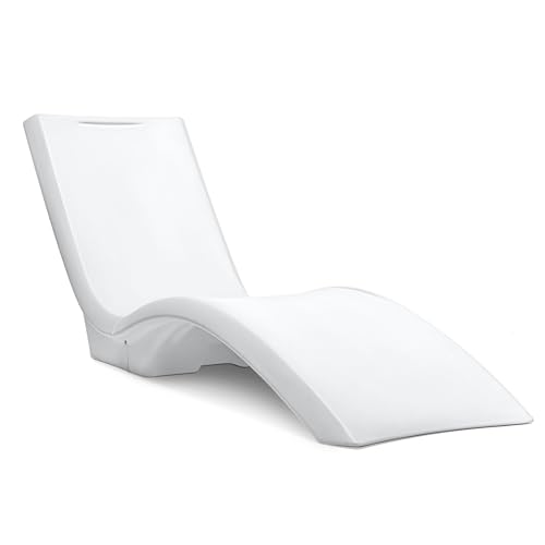 Step2 Vero Pool Lounger, Fade-Resistant, Waterproof Patio Furniture, Pool Lounge Chair for Sun Shelf, Use in Pools with Shelves Up to 12-Inches Deep or Outside Pool Deck, Weighted, White