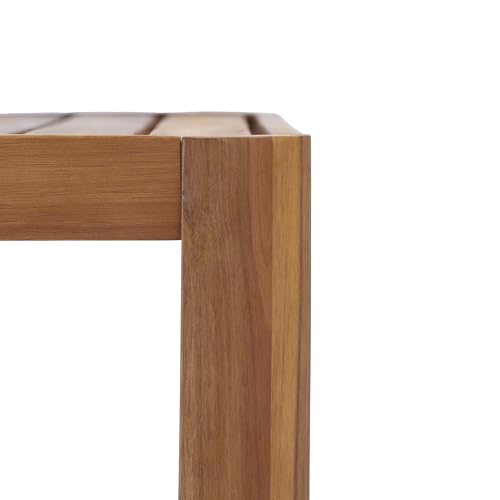 Christopher Knight Home Outdoor Acacia Wood Bench 57.25", Patio Bench Seating for 2-3 People, Solid Wood Garden Bench with Slatted Seat for Patio Deck Backyard Entryway, Teak