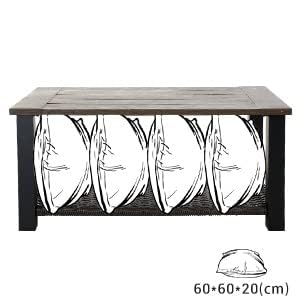 Grand patio Outdoor Coffee Table with Wicker Shelf Storage, 40-inch Rectangle Modern Patio Coffee Table with Faux Wood Tabletop, Fits with Outdoor Conversation Set