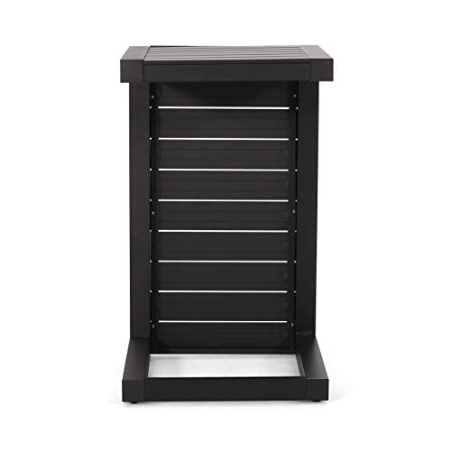 Christopher Knight Home Jesse Coral Outdoor Modern Aluminum C-Shaped End Table, Matte Black