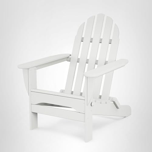POLYWOOD AD5030WH Classic Folding Adirondack Chair, White 35.7 x 29 x 35.7 inches