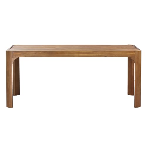 Christopher Knight Home Outdoor Dining Table Set with 2 Benches, 70" Acacia Wood Patio Table and Dual 57" Benches, Teak Finish Slatted Garden Furniture for Backyard Deck Seating 6-8 People