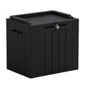 Greesum Outdoor Storage Box 31 Gallon Storage Box with Lid for Patio Furniture, Garden Tools, Pool Supplies, Waterproof and UV Resistant, Lockable, Dark Black