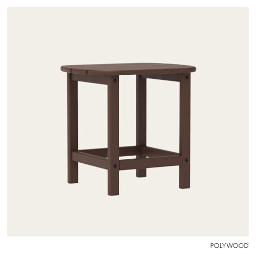 POLYWOOD SBT18MA South Beach 18" Outdoor Side Table, Mahogany