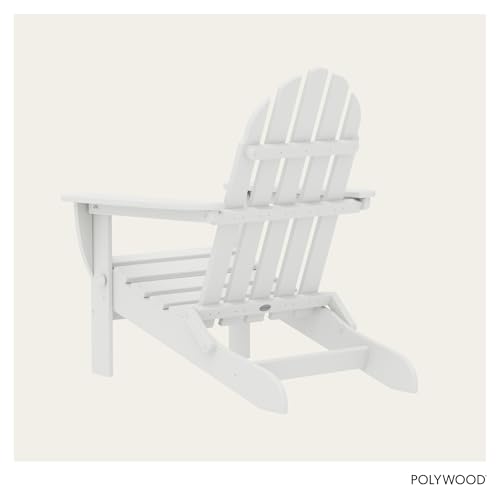 POLYWOOD AD5030WH Classic Folding Adirondack Chair, White 35.7 x 29 x 35.7 inches