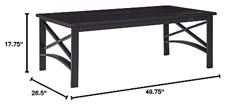Crosley Furniture Kaplan Weather Resistant Metal Outdoor Coffee Table for Patio, Deck, Porch, Oiled Bronze