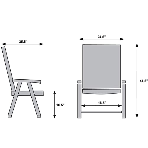 KETTLER Sieger White Resin Lawn Chair, Premium German Made Folding Armchair, Outdoor Patio Furniture 4-Position Folding Chair
