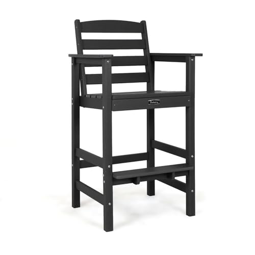 FUNBERRY Bar Height Outdoor Chair, Tall Adirondack Chair, All Weather HDPE Outdoor Bar Chairs for Bistro Patio Balcony