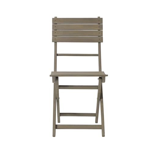 Christopher Knight Home Westmo Outdoor 2 Seater Half-Round Folding Acacia Wood Bistro Set, Gray