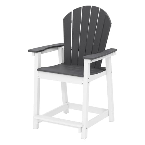 OTSUN Tall Modern Adirondack Chair, All Weather HDPE Bar Height Adirondack Stools Two-Tone Widened Durable Design for Porch Patio Yard Lawn Fire Pit Bistro Basement Indoors & Outdoors