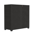ZZM Indoor/Outdoor Storage Cabinet Waterproof, 34"x15"x34" Plastic Outdoor Storage Box for Garden Balcony Bathroom, All Weather Outdoor Storage Clearance, DIY Usage, with No Shelf (Black)