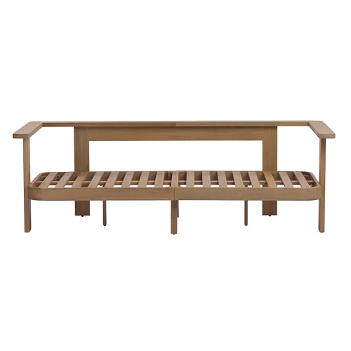 Christopher Knight Home Zunzi 8-Seater Patio Furniture Set with Removable Cushion, 5 Piece Outdoor Acacia Wood Conversation Set, Wooden Outdoor Sectional Sofa Set with Coffee Table, Cream+Light Teak