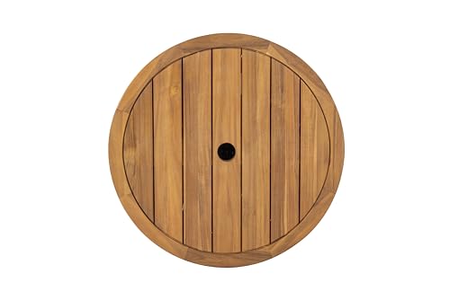 SAFAVIEH Couture Outdoor - Anguilla Round Wicker Coffee Table - Solid Wood and Aluminum - Coastal Woven Design - Ideal for Patio, Deck, Porch, Backyard, 25.6"W x 25.6"D x 13.8"H (CPT2103A)