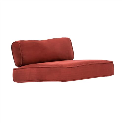 Hanover Chili Red Set of 2 Replacement Accent Montclair High Bar Chairs, Weather-Resistant Seat Cushions and Lumbar Pillows for Outdoor Dining Set, 2pc