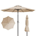 Tobeos 10FT Patio Umbrella, Outdoor Umbrella with Push Button Tilt and Crank, 8 Sturdy Ribs, UV Protection & Waterproof Market Umbrella for Pool, Backyard, Beach,Deck (Beige)