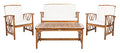 SAFAVIEH Outdoor Collection Fontana Natural/ Beige 4-Piece Conversation Patio Set with Cushions