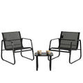 DUMOS 3 Piece Patio Furniture Set，Outdoor Patio Furniture Set with Table and Chairs, Patio Sectional Bistro Sets for Lawn, Garden, Balcony, Poolside Blake