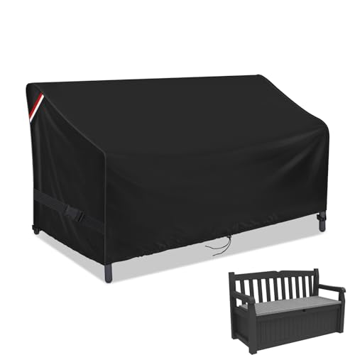 Loenel Outdoor Loveseat Cover, Waterproof Outdoor Bench Cover for Keter Bench Deck Box 70 Gallon, Patio Couch/Sofa Furniture Cover - 56" L x 25" W x 32" H