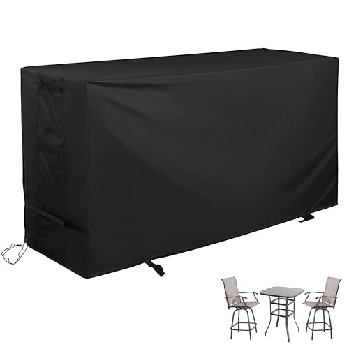 Starcrew Bar Height Patio Set Cover, Outdoor Bistro Set Cover for High Top Bar Table and Chairs/Outdoor High Stool Bistro Set, Furniture Set Cover for High Top Patio Set of 3 Pieces