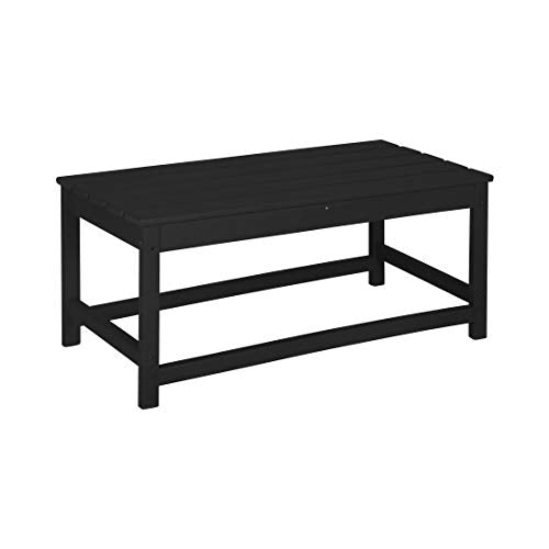 WestinTrends Malibu Outdoor Coffee Table, 35" x 17.5" All Weather Poly Lumber Patio Adirondack Coffee Table for Garden Lawn Porch Balcony, Black