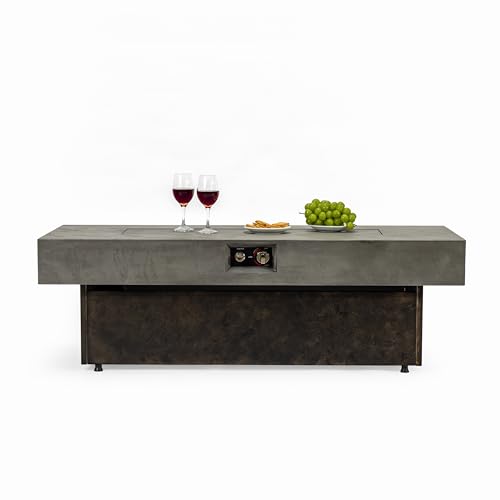 Outdoor Fire Pit Table Propane Gas Fire pits Outdoor Fireplaces 54'' Rectangular Firepit Table, 50,000 BTU Fire Table for Patio Set, Three Options of Assembled Hight, Tank Required to Be Kept Outside.