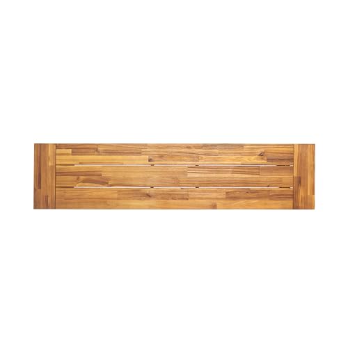Christopher Knight Home Carlisle Outdoor Acacia Wood and Rustic Metal Bench, Sandblast Finish / Rustic Metal 14. 75 x 63 x 17. 50 inches