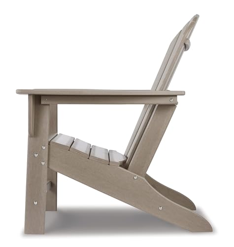 Signature Design by Ashley Sundown Treasure Outdoor Patio HDPE Adirondack Chair, Light Brown