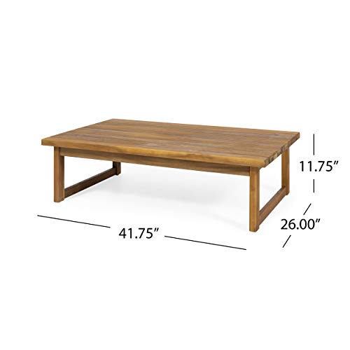 Christopher Knight Home Timothy Outdoor Acacia Wood Coffee Table, Teak Finish