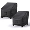 BROSYDA Patio Chair Covers for Outdoor Furniture Waterproof 2 Pack, Lawn Chair Covers 600D Heavy Duty Oxford Cloth, Large Covers for Lounge Lawn Deep Seat Black 29"W×30"D×36"H