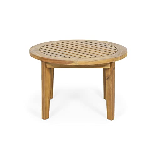 Solano Outdoor Circular Coffee Table - Acacia Wood - Teak