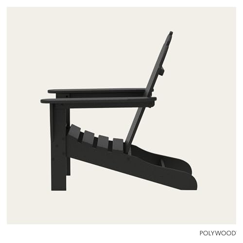 POLYWOOD AD4030BL Classic Outdoor Adirondack Chair, Black