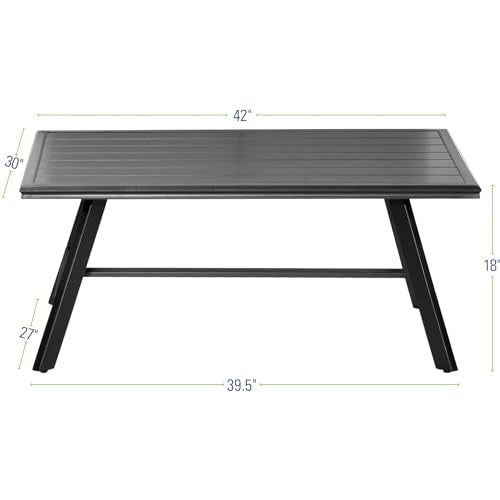 Hanover All-Weather Commercial-Grade Aluminum Slat-Top Coffee Table