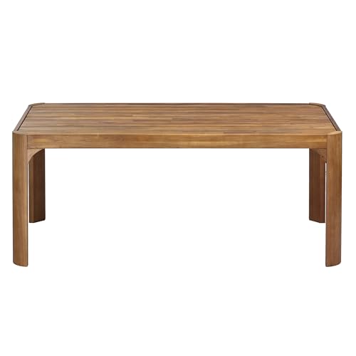 Christopher Knight Home Outdoor Dining Table Set with 2 Benches, 70" Acacia Wood Patio Table and Dual 57" Benches, Teak Finish Slatted Garden Furniture for Backyard Deck Seating 6-8 People