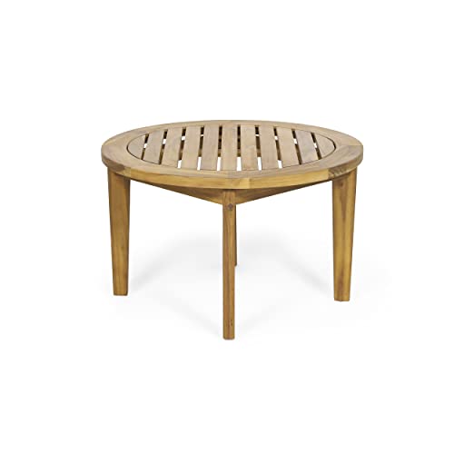 Solano Outdoor Circular Coffee Table - Acacia Wood - Teak
