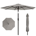 AreShark 10 FT Outdoor Patio Umbrella, Patio Table Umbrella with Push Button Tilt and Crank, Outdoor Patio Umbrellas with 8 Fiberglass Ribs, Patio Umbrellas for Market, Garden, Pool (Light Gray)
