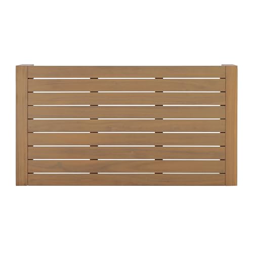 Christopher Knight Home Zunzi 8-Seater Patio Furniture Set with Removable Cushion, 5 Piece Outdoor Acacia Wood Conversation Set, Wooden Outdoor Sectional Sofa Set with Coffee Table, Cream+Light Teak