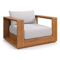 Modway Tahoe Acacia Wood Outdoor Patio Chair in Natural Light Gray with Weather-Resistant Cushions - Ideal as Club Chair or Outdoor Dining Chair